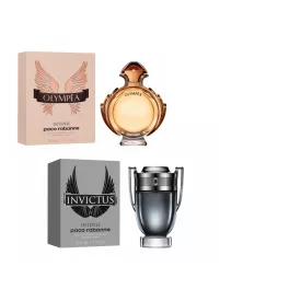 Paco Rabanne Olympéa Intense női és Paco Rabanne Invictus Intense férfi parfüm