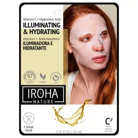   Iroha Nature Tissue Face Mask  - VITA C + HA Energizáló és Pigmentációt csökkentő fátyolmaszk